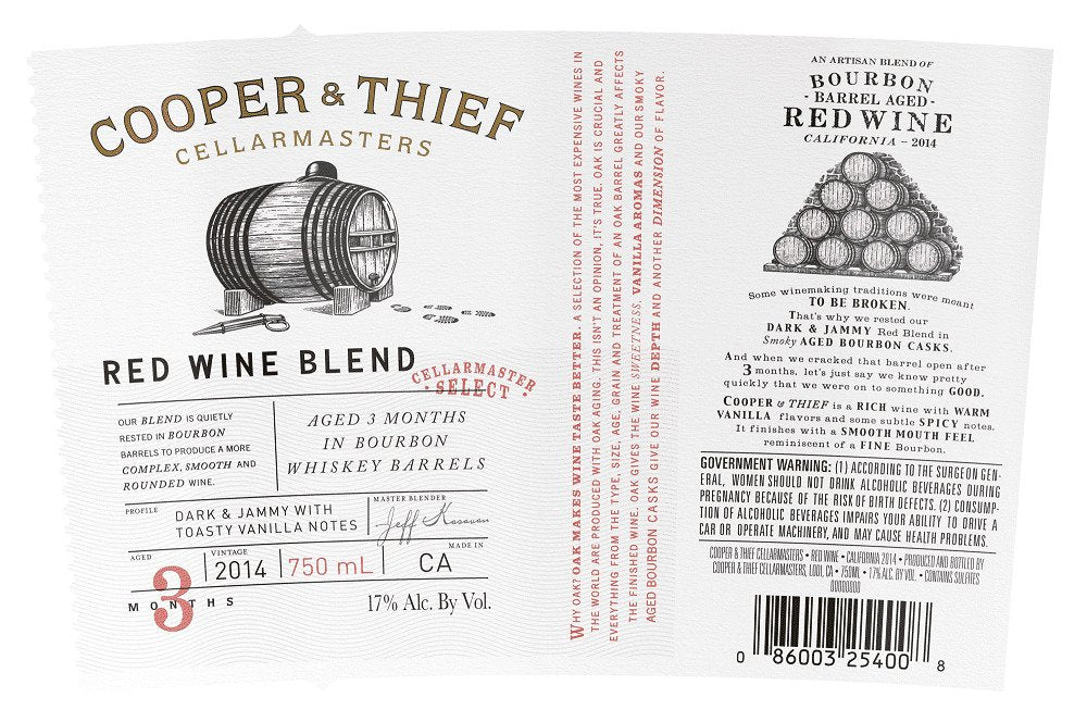 Cooper & Thief Cellarmasters Bourbon Barrel Aged Red Blend, California, USA 2022