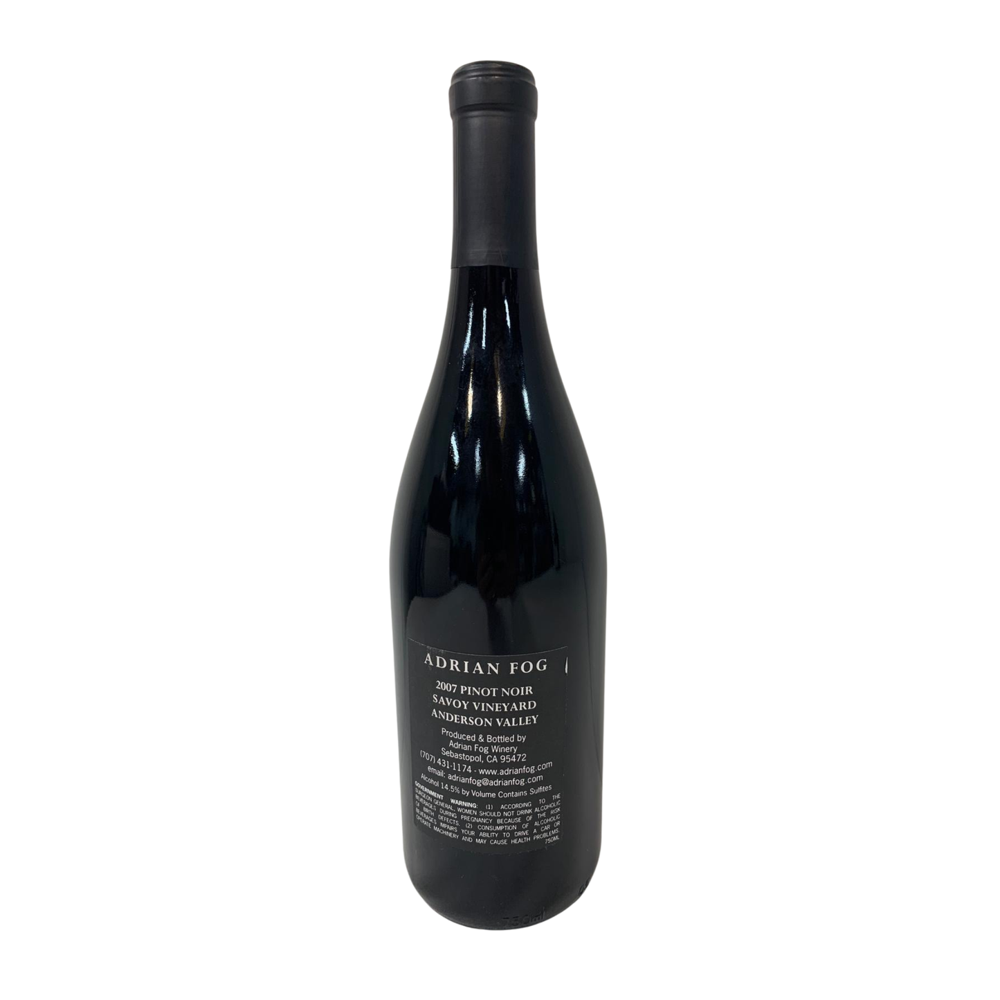 Adrian Fog Savoy Vineyard Pinot Noir, Anderson Valley, Mendocino County, California, USA, 2007