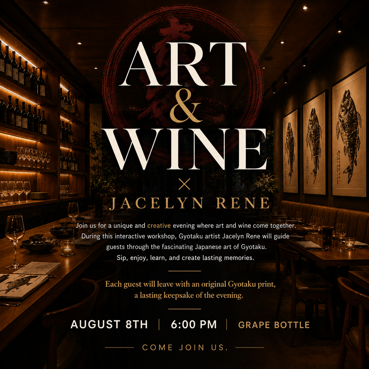 Art & Wine - A Gyotaku & Wine experience (August 8th, 6:00PM)