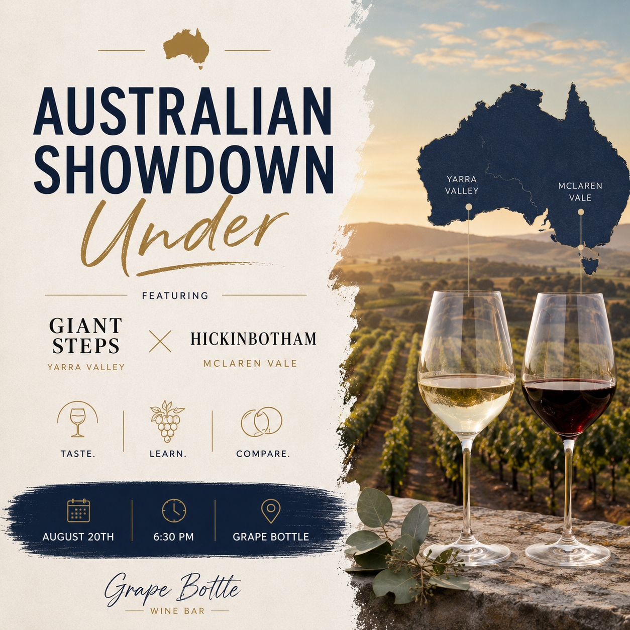 Australian Showdown Under, Wine Education (August 20th, 6:30PM)