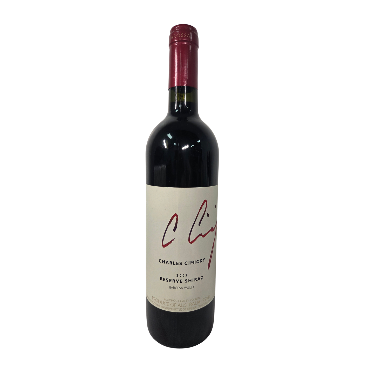 Charles Cimicky Reserve Shiraz, Barossa Valley, Australia 2002