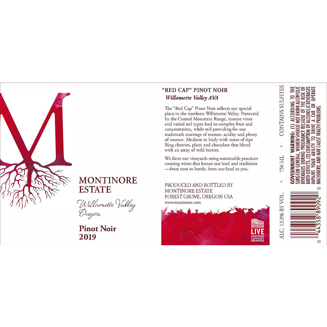 Montinore Estate 'Red Cap', Pinot Noir, Willamette Valley, Oregon, United States 2019