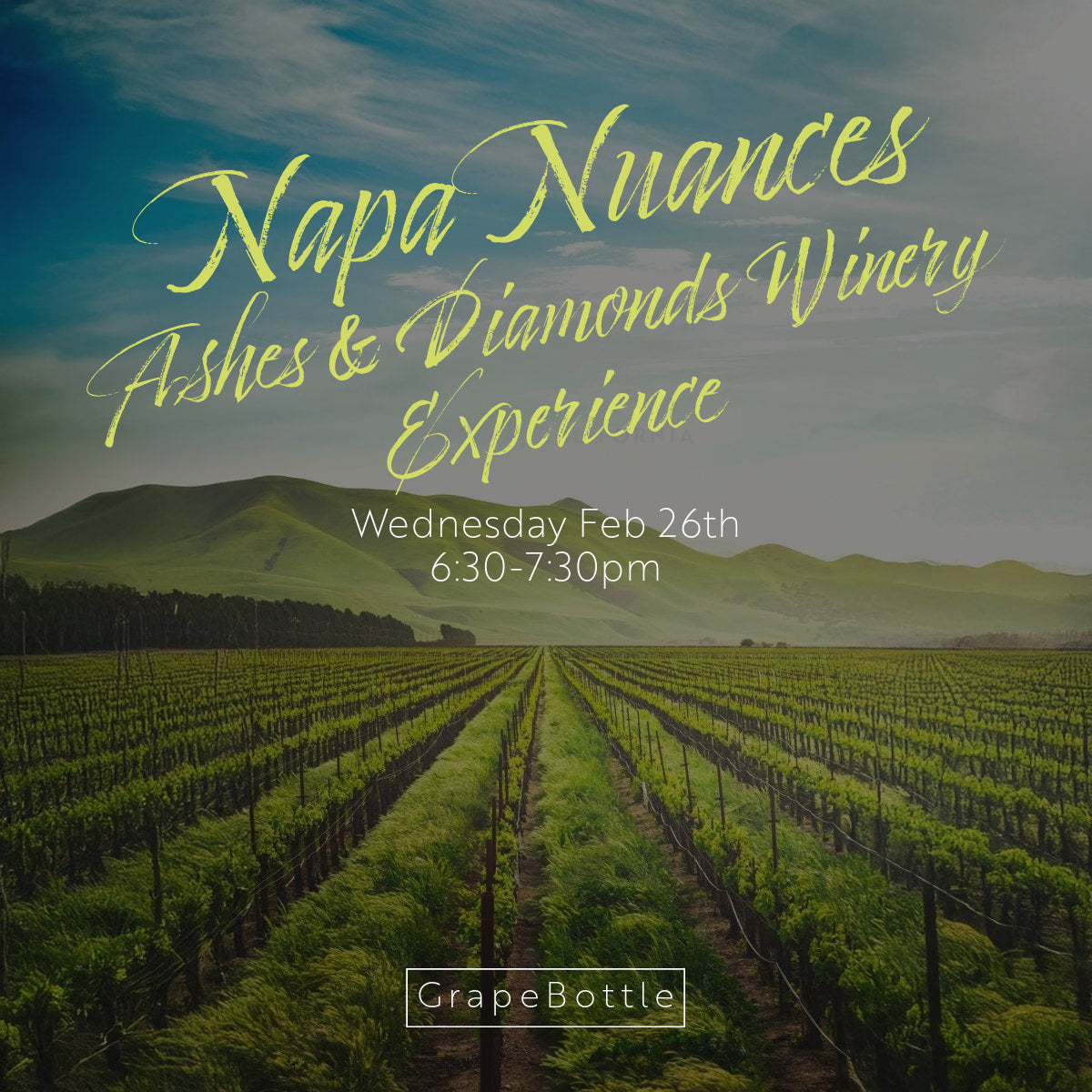 Napa Nuances: Ashes & Diamonds Winery Experience, Wednesday Feb 26th 6:30-7:30pm