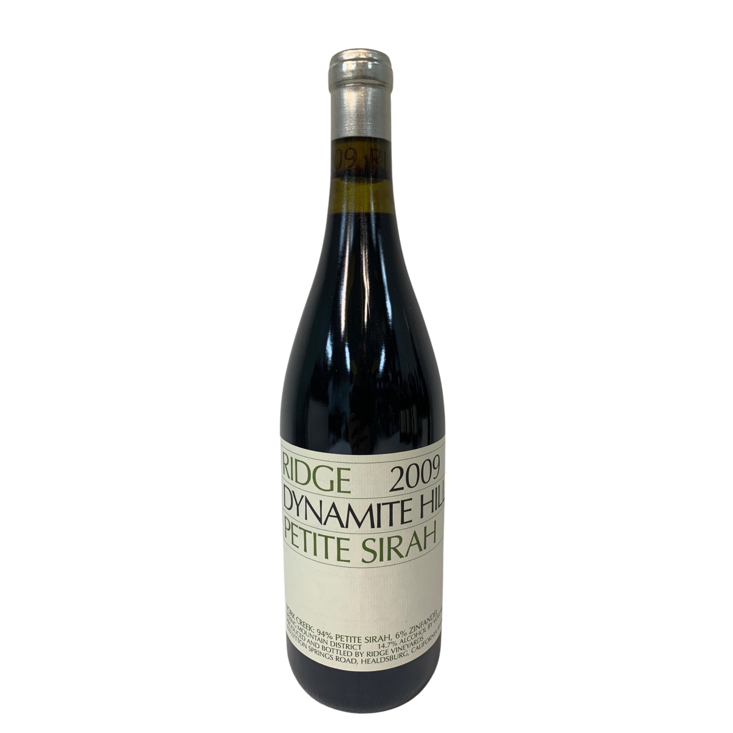 Ridge Dynamite Hill Petite Sirah, Spring Mountain District, Napa Valley, California, USA 2009