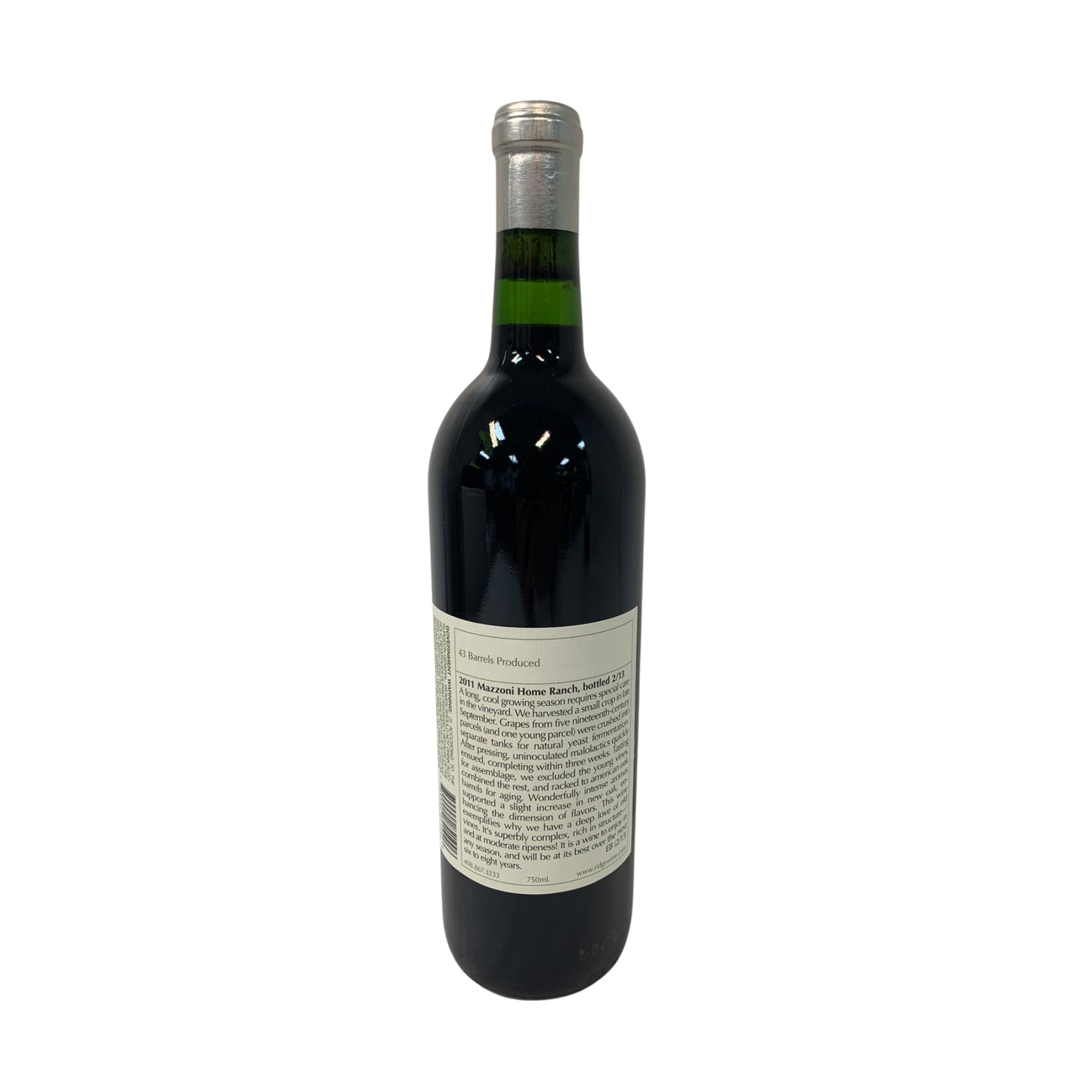 Ridge Vineyards Mazzoni Home Ranch Zinfandel Blend, Alexander Valley, California, USA, 2011