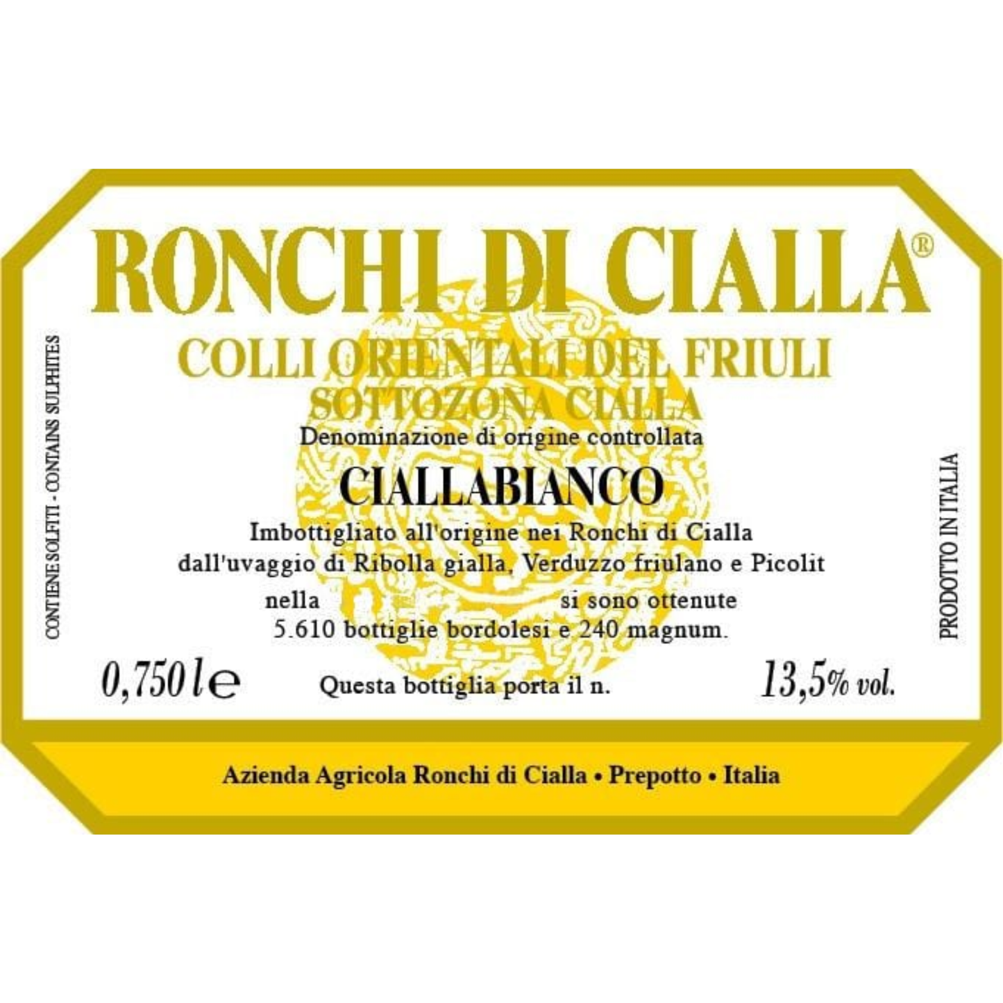 Ronchi di Cialla Bianco Colli Orientali del Friuli Cialla, Friuli-Venezia Giulia, Italy 2022