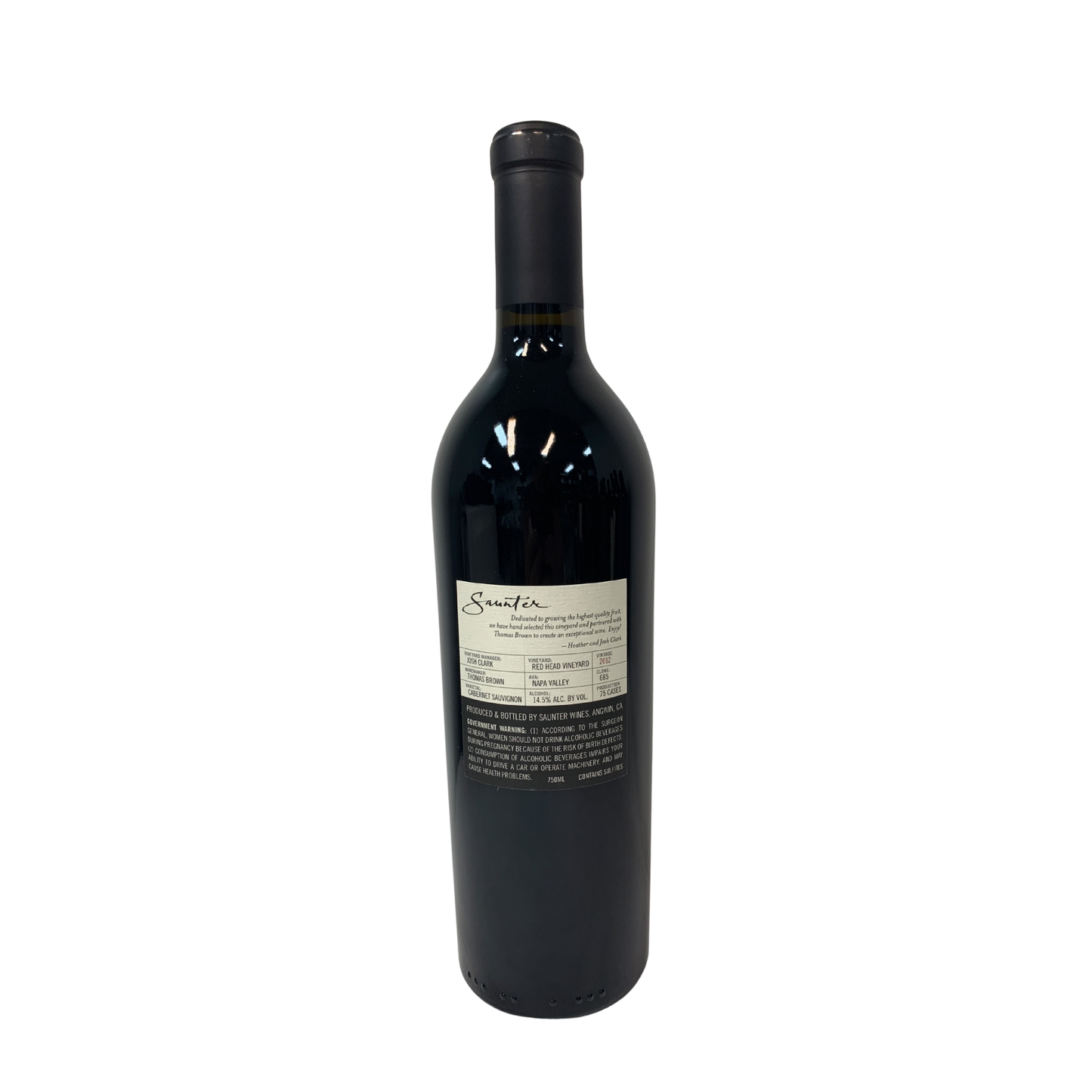 Saunter Red Head Vineyard Cabernet Sauvignon, Napa Valley, California, USA 2012