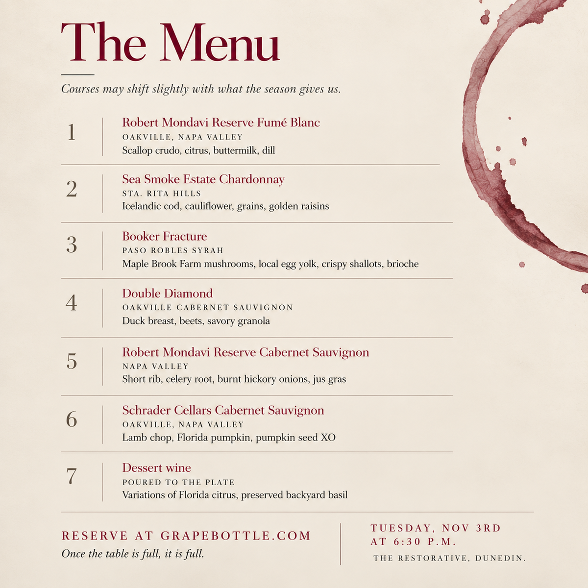 BUILT TO THE GLASS - A Night of Pour, Plate & Pairing (November 3rd, 6:30 PM)
