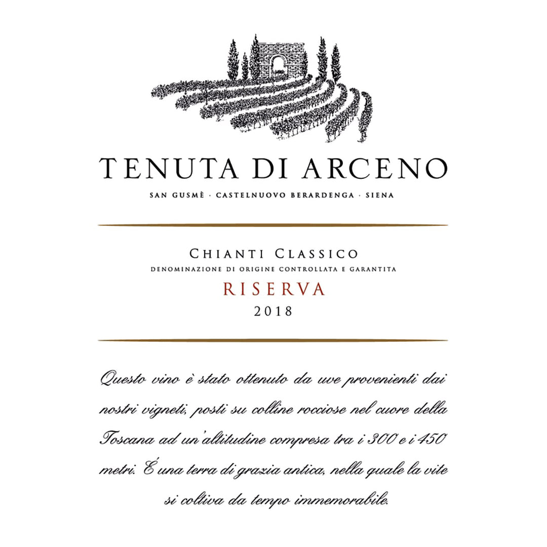 Tenuta Di Arceno, Chianti Classico Riserva, Sangiovese, Tuscany, Italy 2018