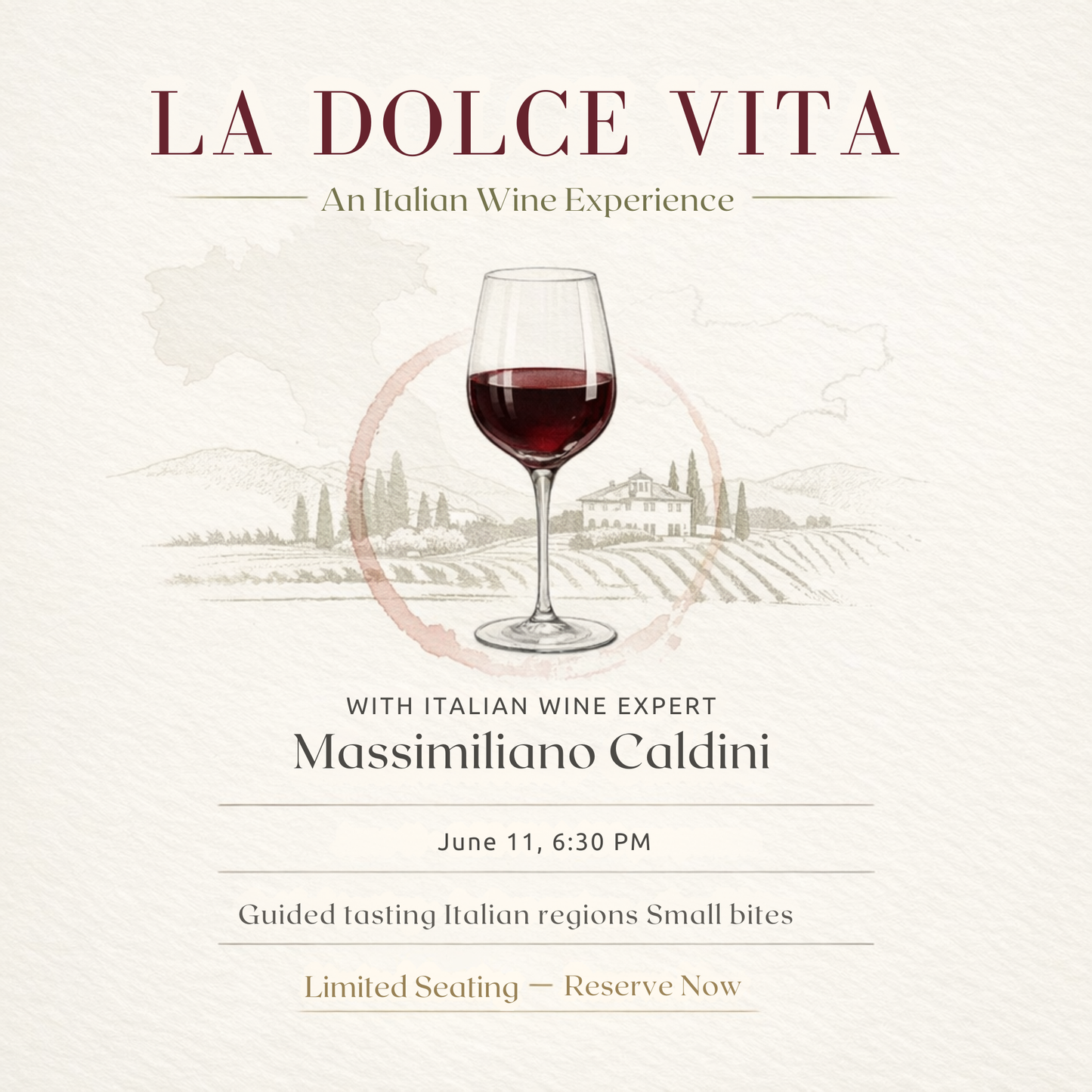 La Dolce Vite: with Italian Wine Expert Massimiliano Caldini