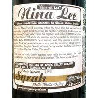 Spring Valley Nina Lee, Syrah, Walla Walla Valley, Washington, United States 2014