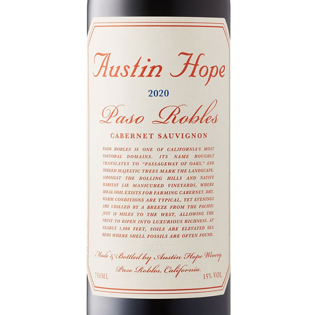 Austin Hope Cabernet Sauvignon, Paso Robles, California, United States 2021